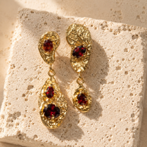 Organic Garnet Earrings