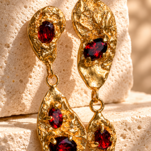Organic Garnet Earrings