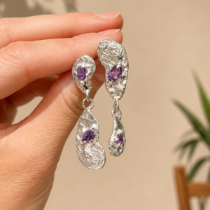 Organic Amethyst Earrings