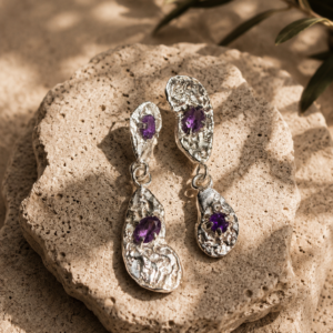 Organic Amethyst Earrings
